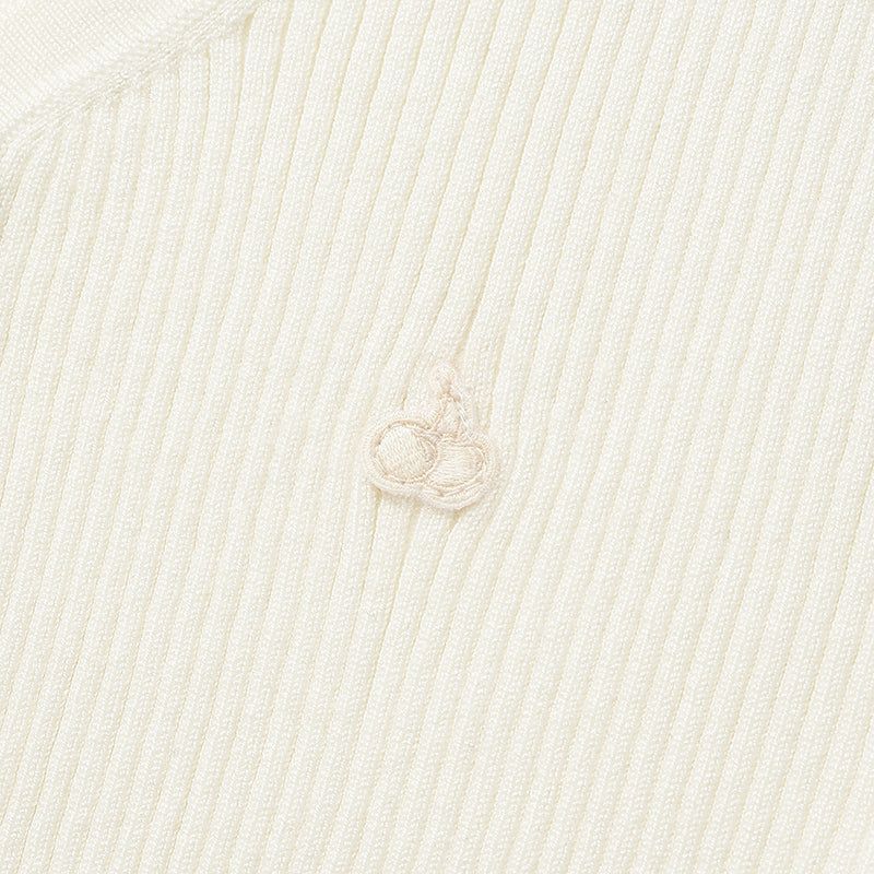 KIRSH PLAIN V NECK SLIM CARDIGAN [WHITE]