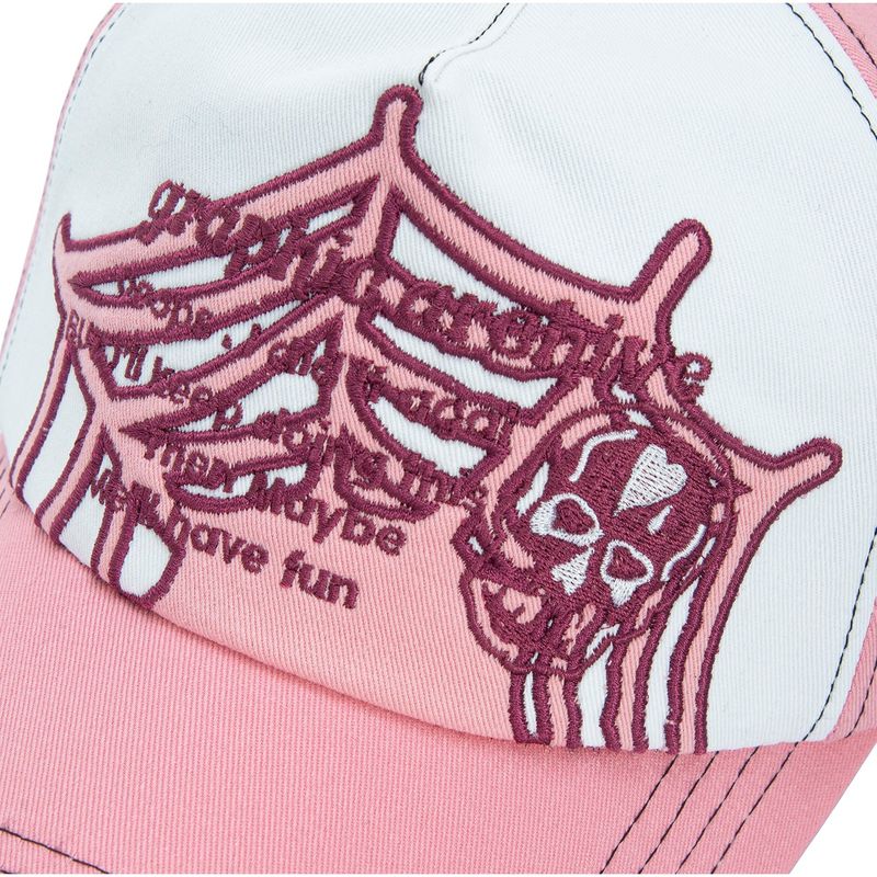 Graphic Applique Ball Cap Pink