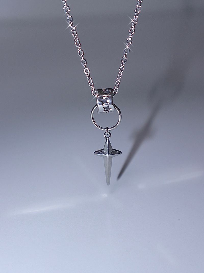 black wave ring star necklace