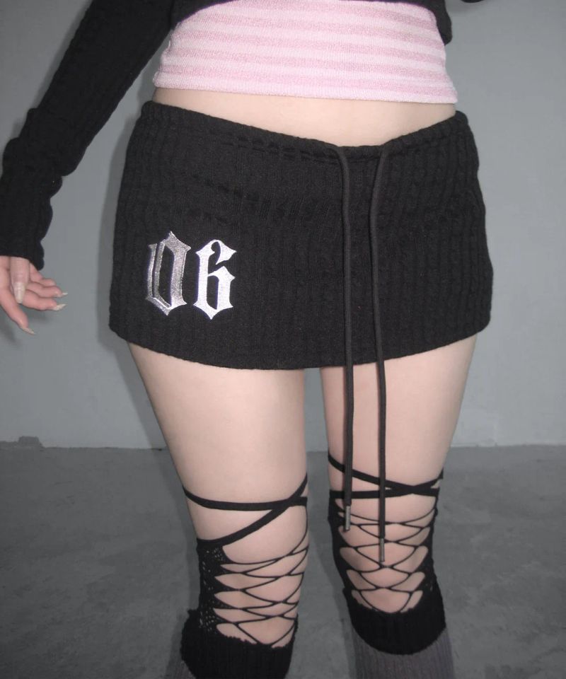 chrome cable knit skpt (3colors)