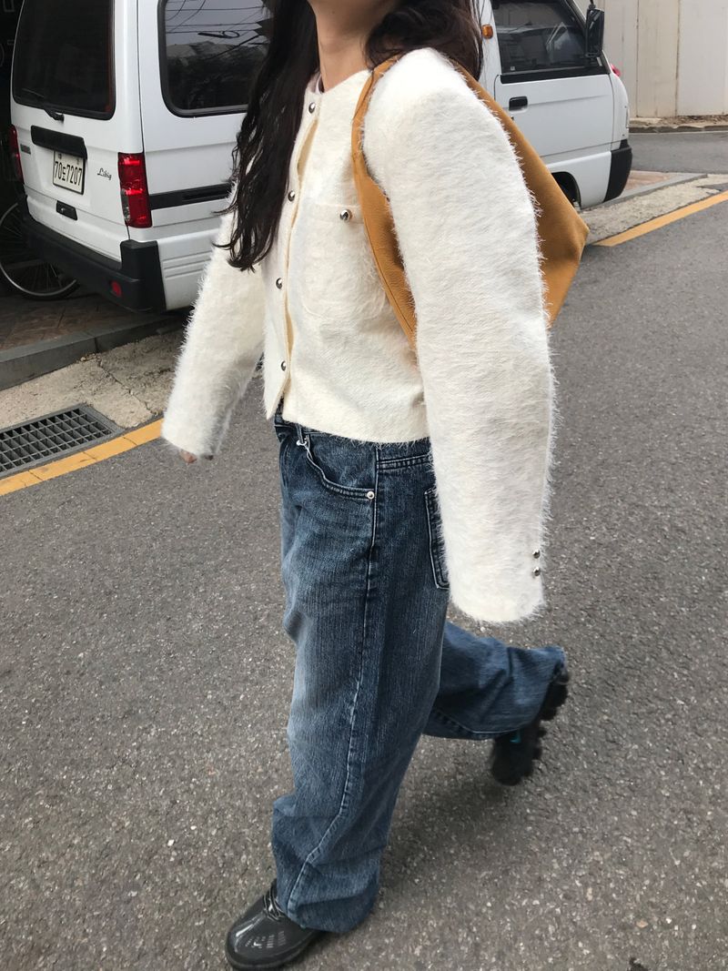 Furry round jacket