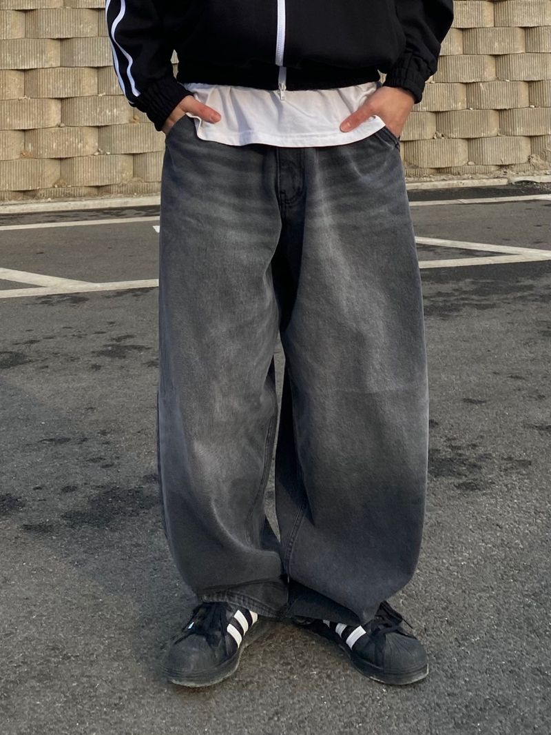Brush denim balloon pants 2C