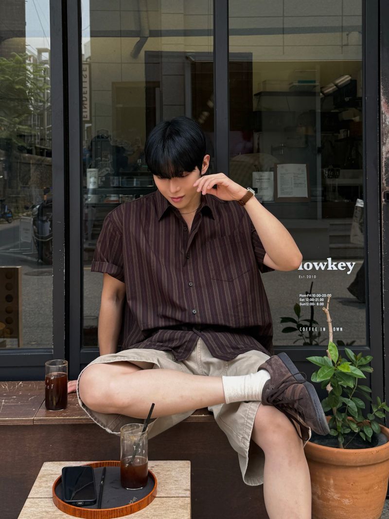 Dying double carpenter bermuda pants