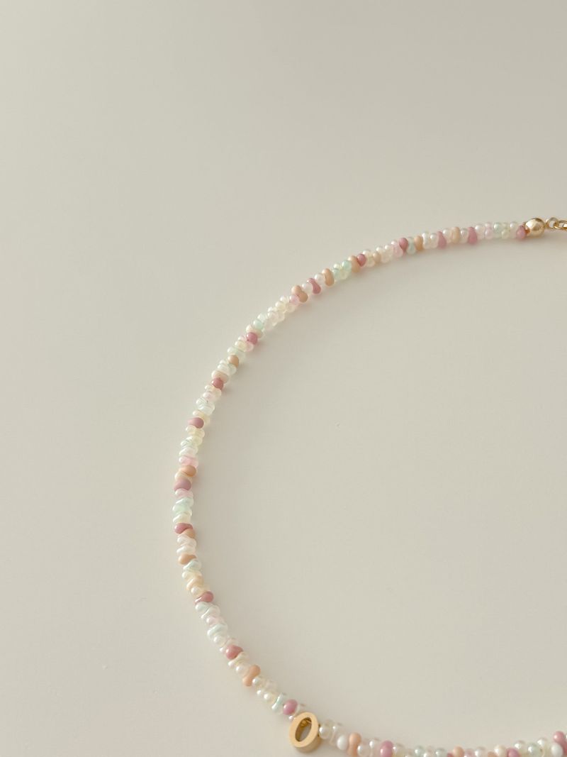 Jelly Bunny Beads Initials Necklace