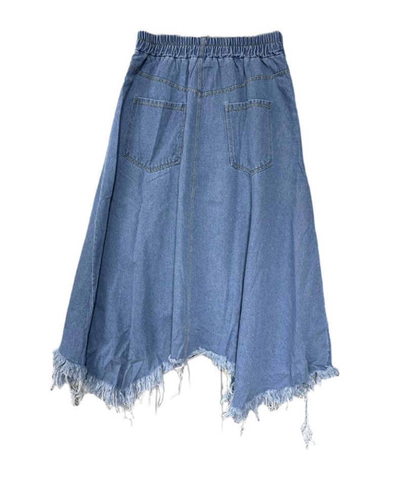 vintage jean damage long skirt