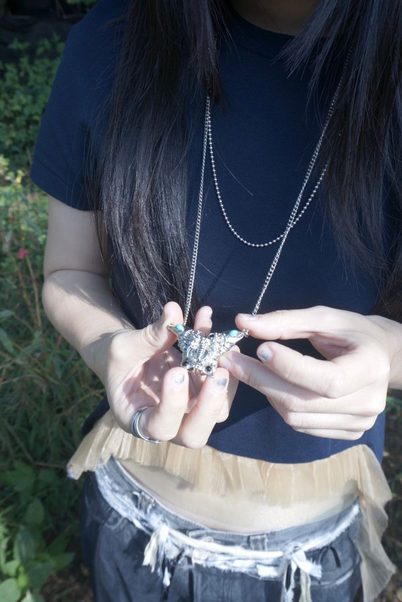butterfly gemstone necklace watch