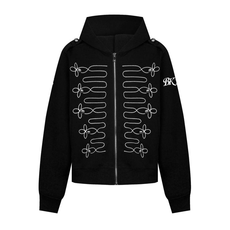 Margot Cord Embroidery Hood Zip-Up