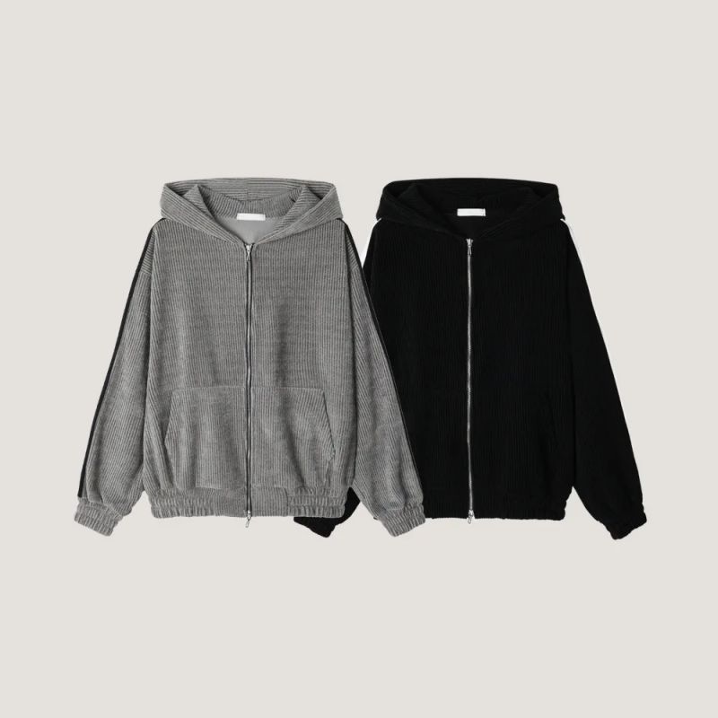 LMN Slay Velour Brushed Hooded Zip-Up (2 colors)