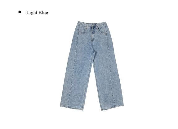Ring-on Cut Washing Denim Wide Pants