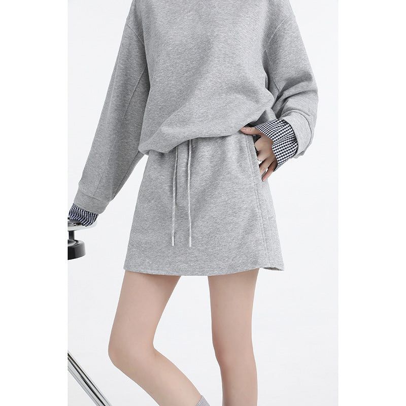 Gradient Stripe Hoodie & Shorts Set