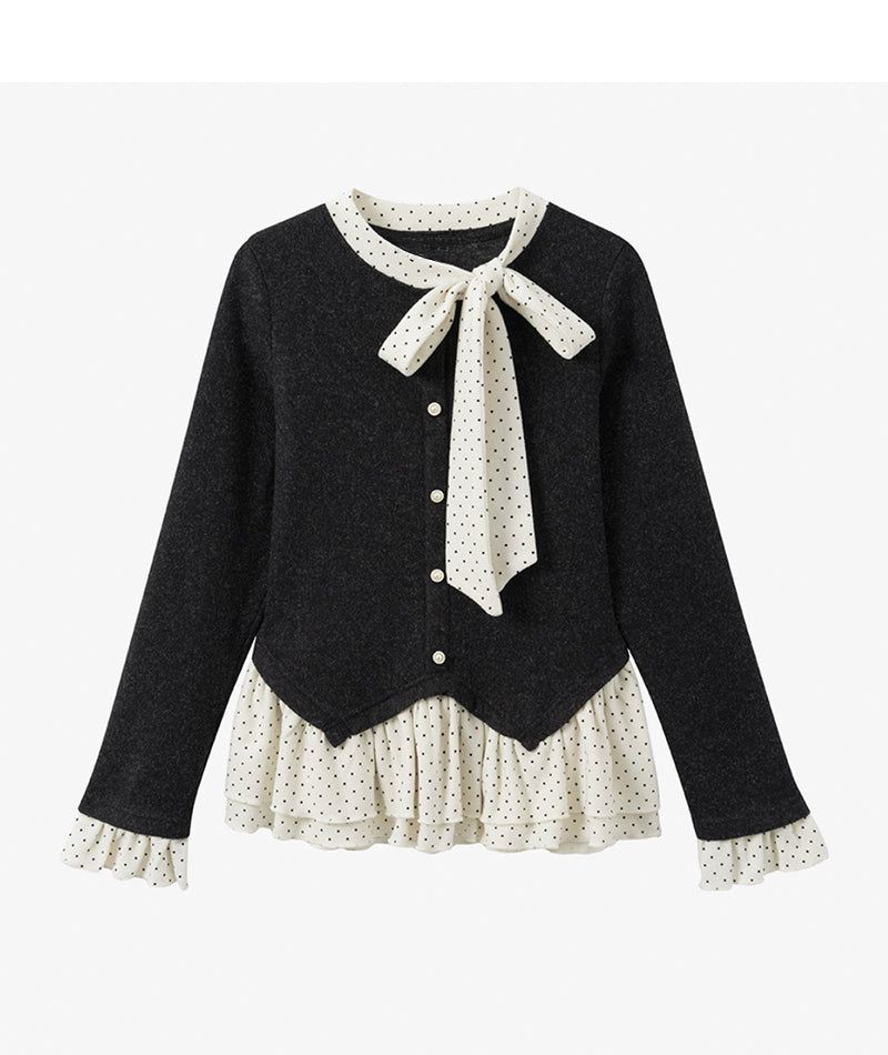 Cozy&Kitsch（コージーアンドキッチ）の「Raiden Dot Tie Layered Blouse（Tops）」