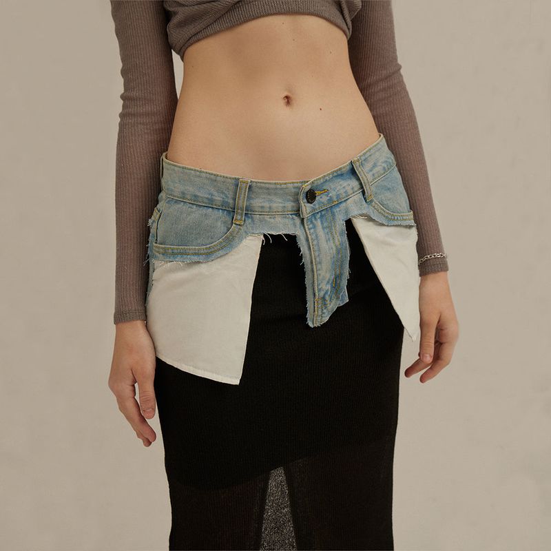 Upcycling Denim Knit Skirt
