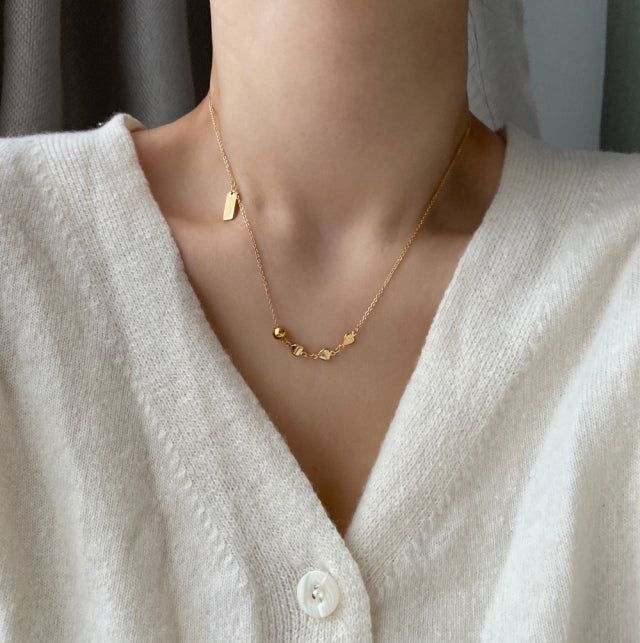 shii Ball Simple Heart Two Way Handmade Necklace