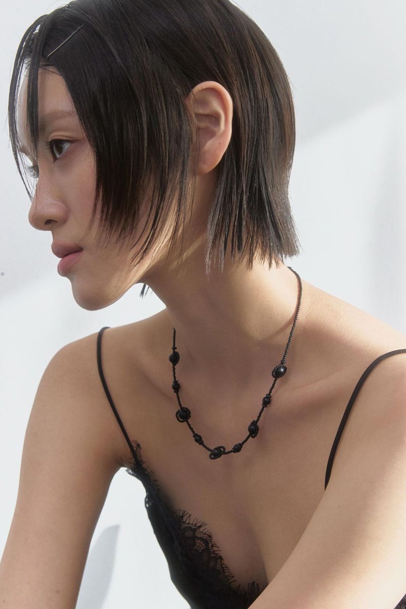 sanli（サンリー）の「オニキスリンクパターンネックレス - ロング（アクセサリー）」