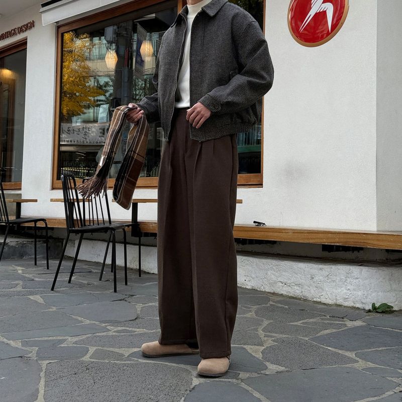 lemenne(ルメンヌ)の「LMN Ribe Back Banding Wool Two Tuck Wide Slacks (4 colors)(Pants)」