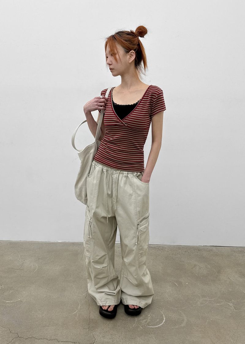 BLACKUP（ブラックアップ）の「[MADE] Koishi Wrap Short Sleeve Top（Tops）」