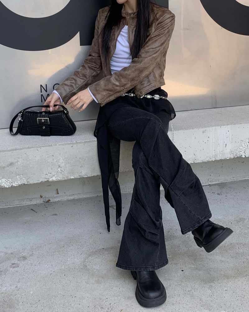 Suede leather jacket