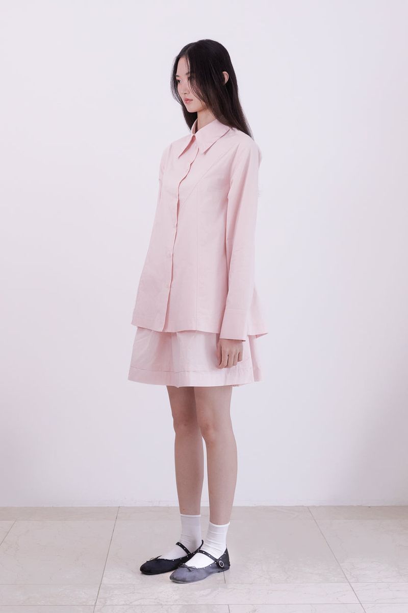 Classic flare-lined shirt (PINK)