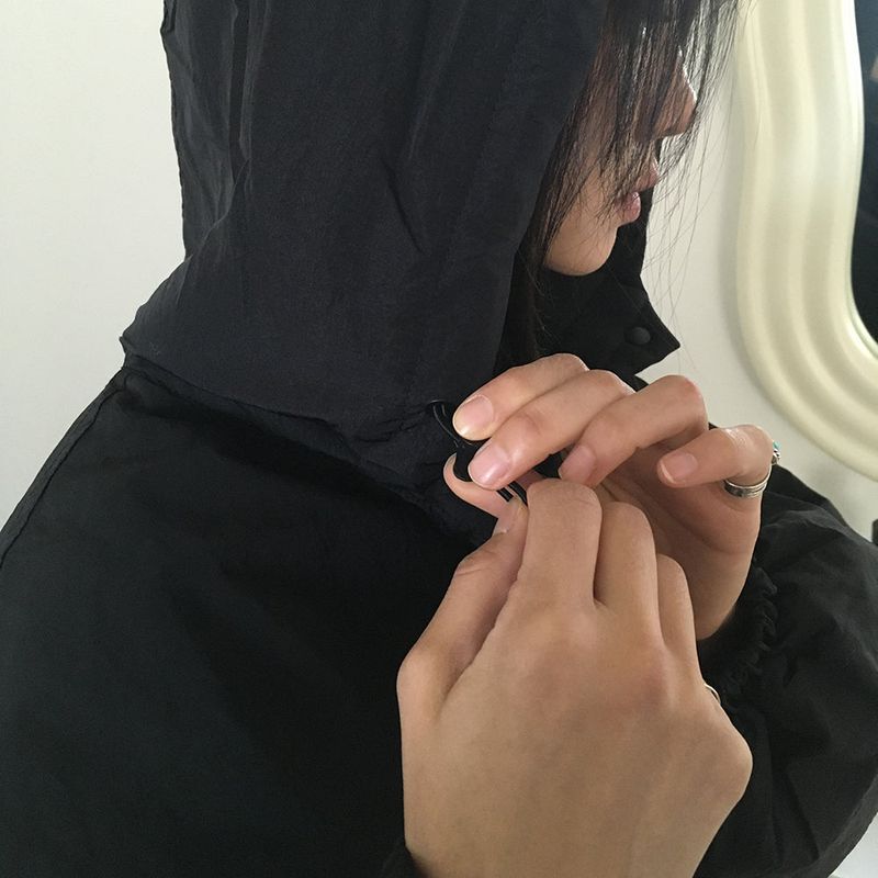 Comil Half Button Padded Hooded Anorak Sweatshirt