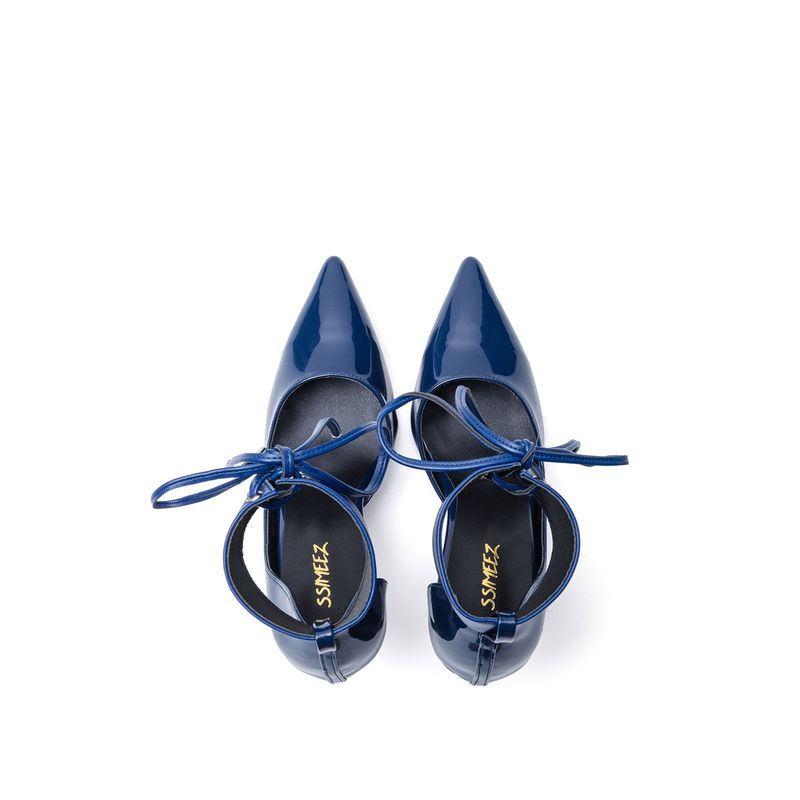 Ankle Point Stiletto Heel(Navy)
