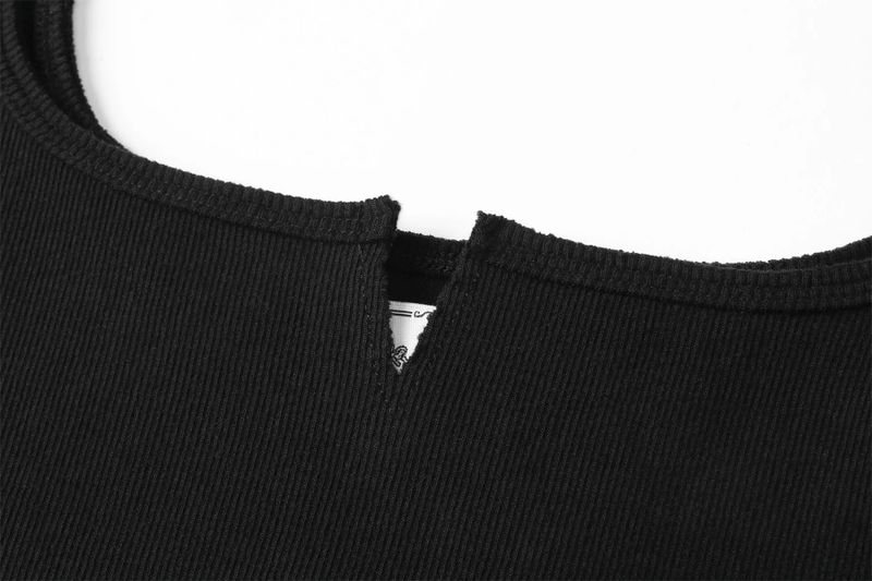 Basic rough tank top - black
