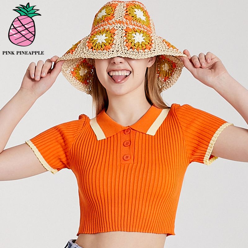 FLOWER KNITTING BUCKET HAT