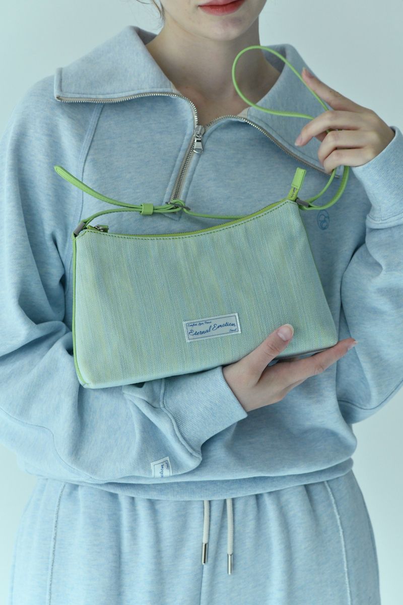 ETERNAL EMOTION(エターナルエモーション)の「SIGNATURE LABEL DENIM HOBO BAG (LIGHT GREEN)(Bags)」