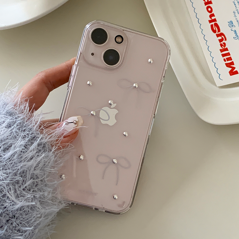 [handmade] mini ribbon dot jelly hard case