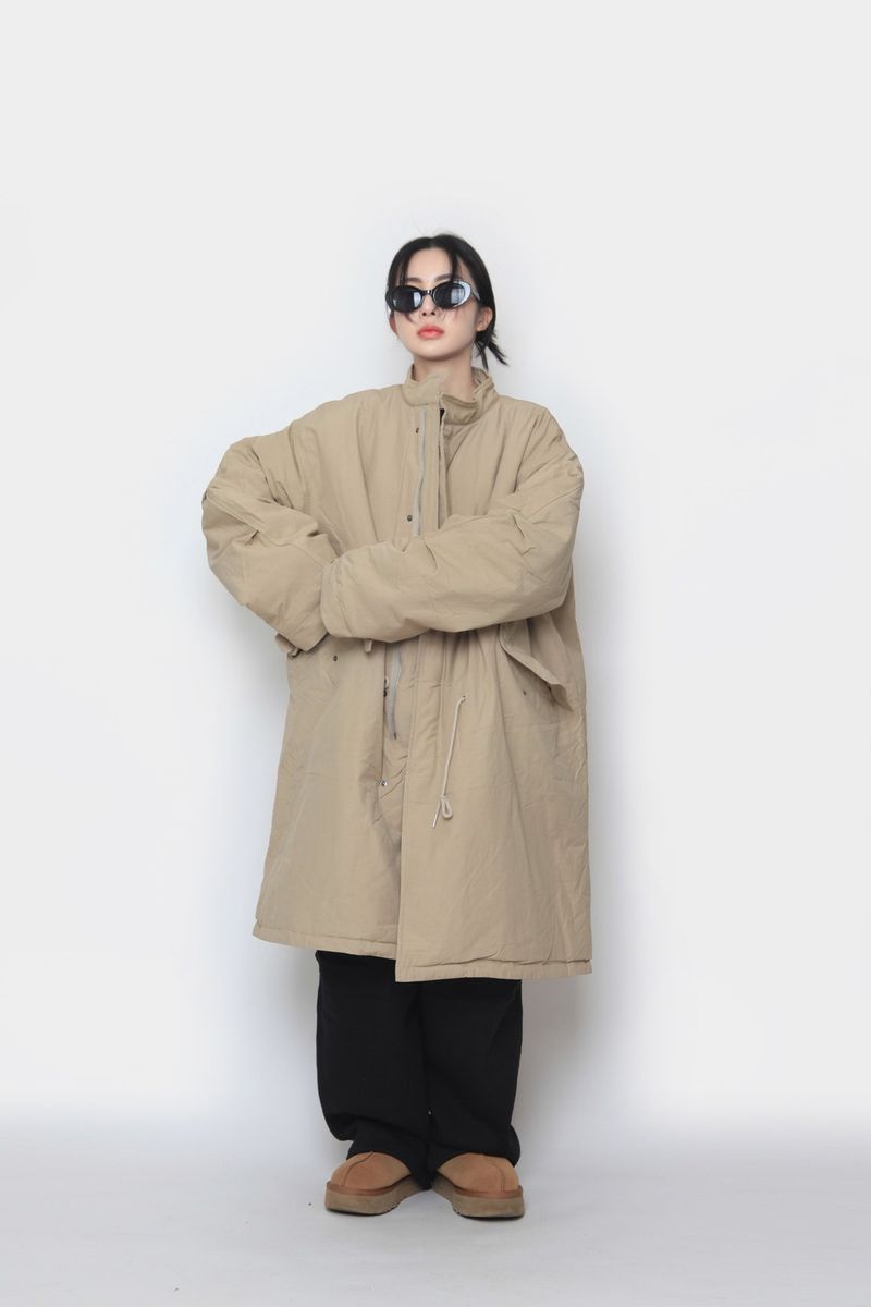 Long bomber padded jacket