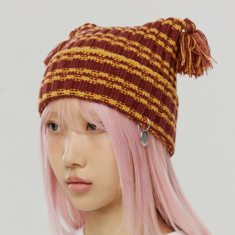 ROMANTIC CROWN（ロマンティッククラウン）の「STRIPE SQUARE BEANIE（Hats）」