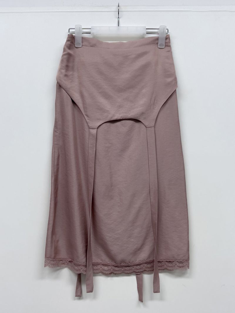 Fold Satin Lace Skirt