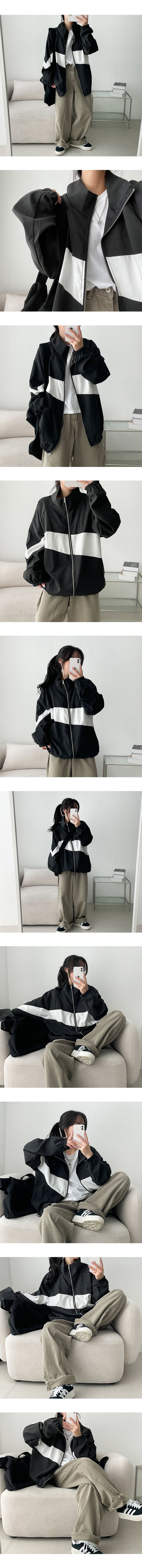 Bokin Boxy Color Zip-Up Jumper