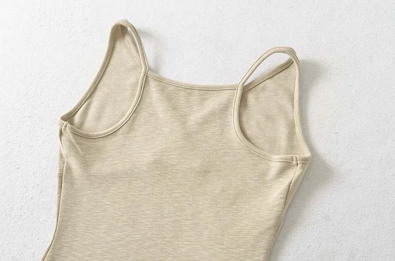 Cross-Neck Slim Sleeveless Top