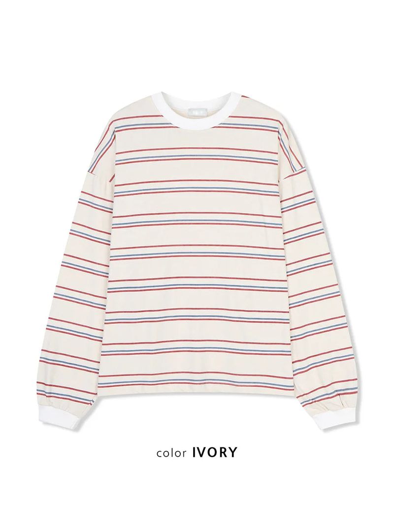 multi stripe boxy T