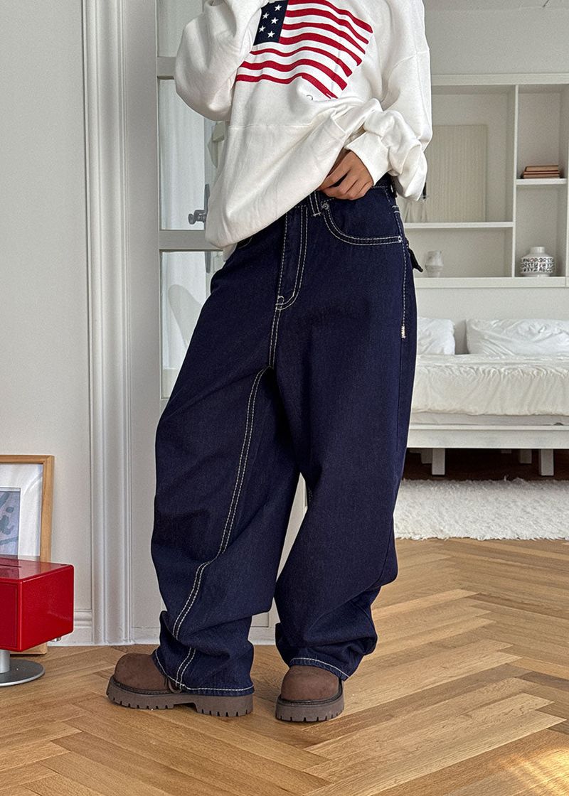 STITCH POCKET WIDE DENIM