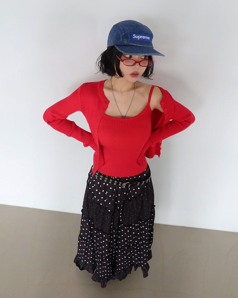 Dot Dot Dot Cancan Long Skirt