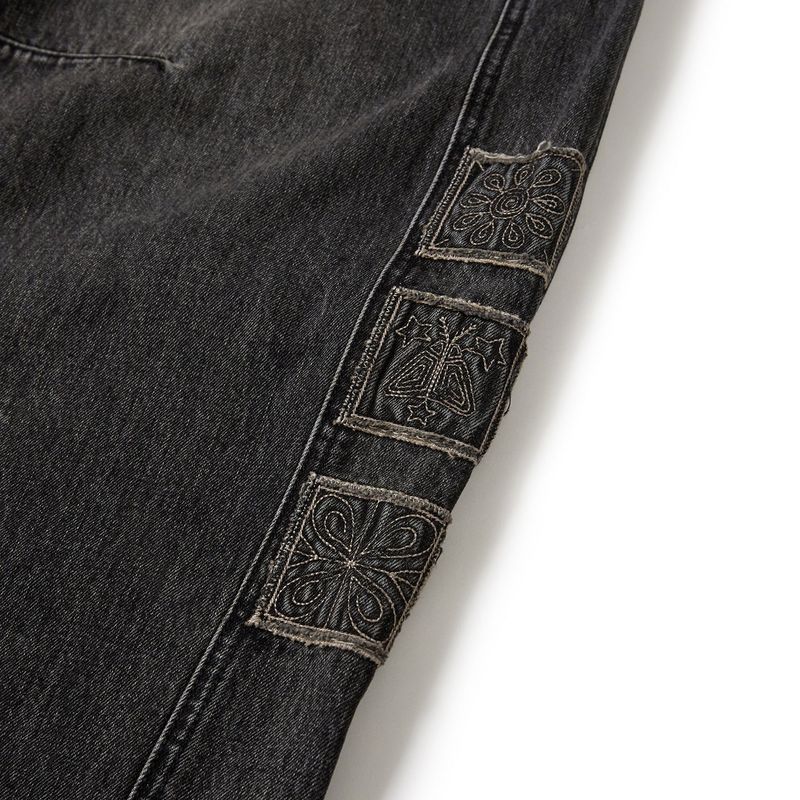 Vintage emblem denim pants / Black
