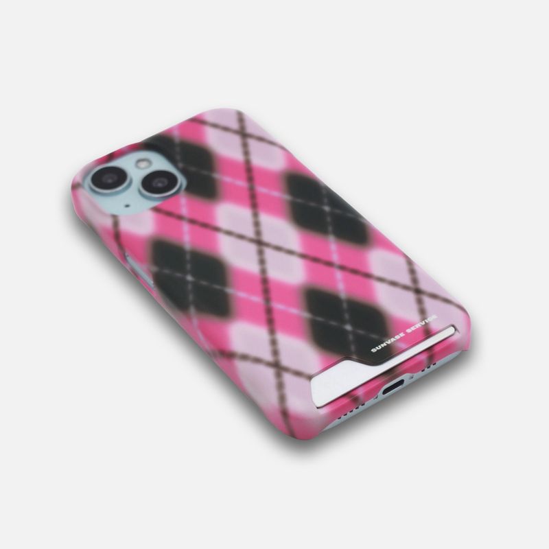 ARGYLE BLUR CASE_PINK (matte card hard)
