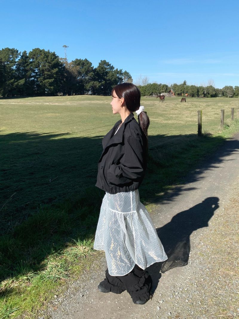 Chiffon See-Through Layered Skirt (1c)