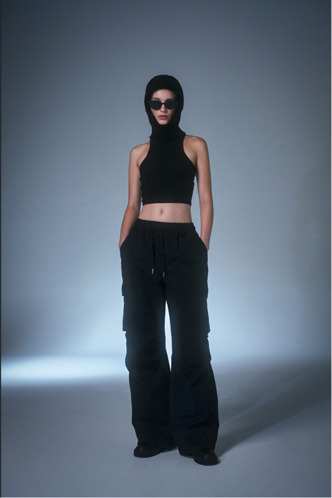 Parachute Washed Cotton Wide Cargo Pants