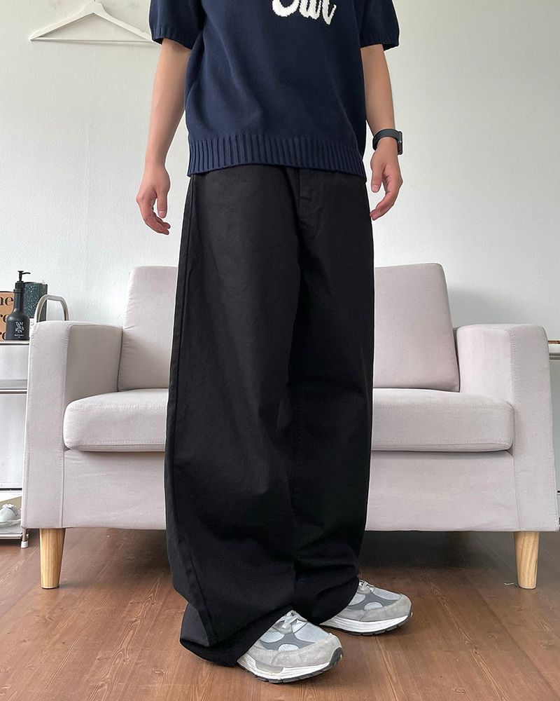 Basic Cotton Wide Pants 4C