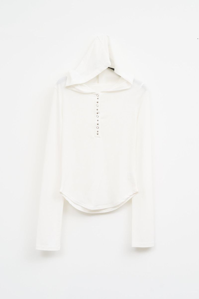 (W) Roa Stud Hooded Top (3color)