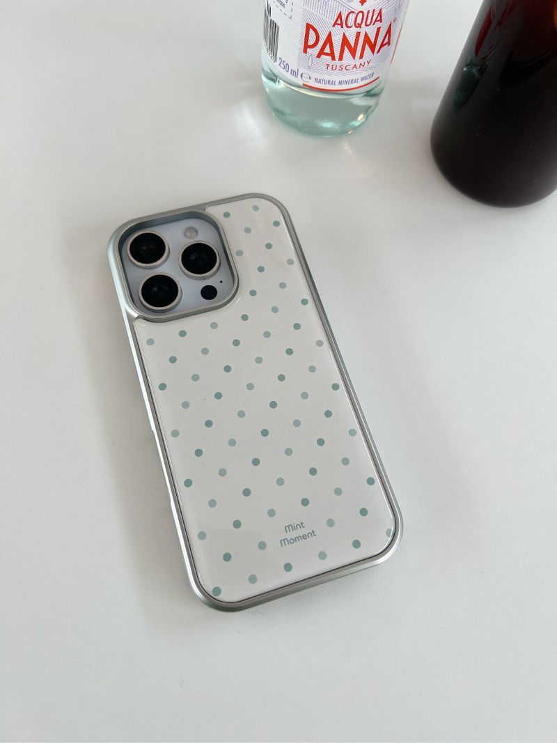 [MADE]ミントクリーム エポキシ シルバー バンパー iPhoneケース