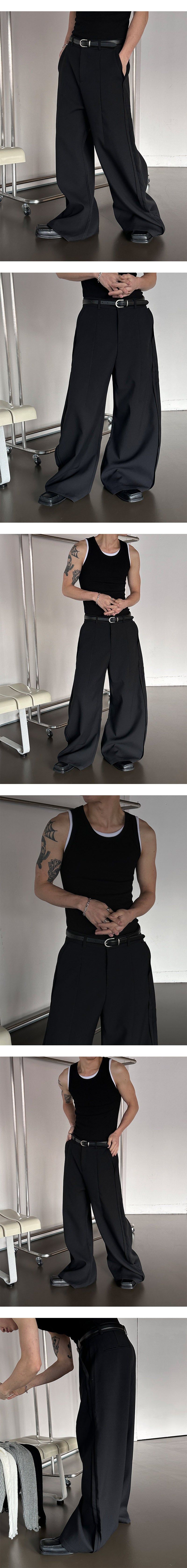  [Unisex] Wide over flare slacks(2color)