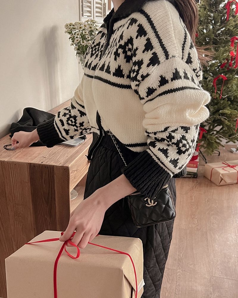 Nordic knit zip-up