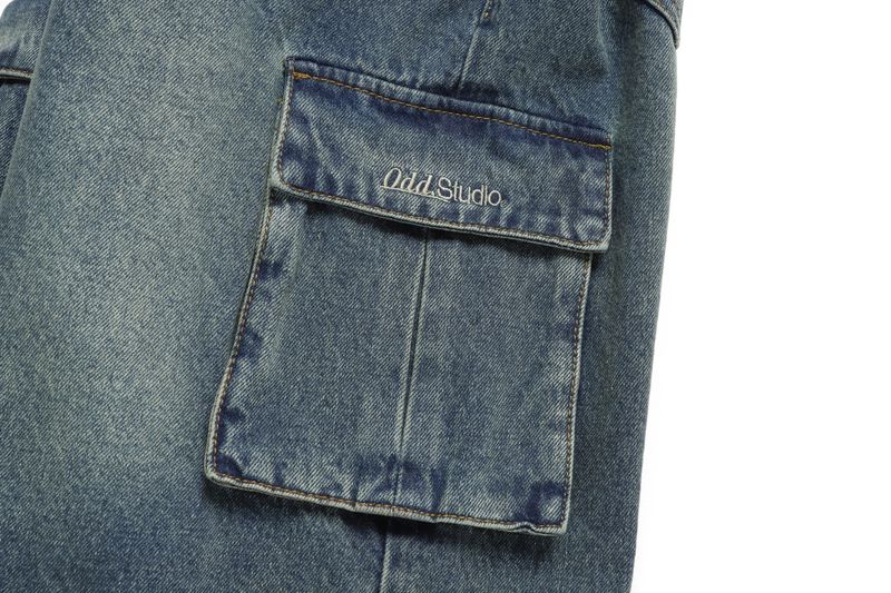 サンド ウォッシング カーゴ デニム ハーフパンツ / Sand Washing Cargo Denim Half Pants