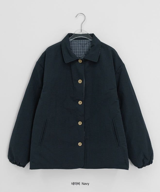 Hinyu Check Reversible Padded Jacket