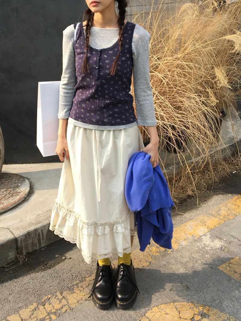 Pudding Ruffle Skirt (2color)