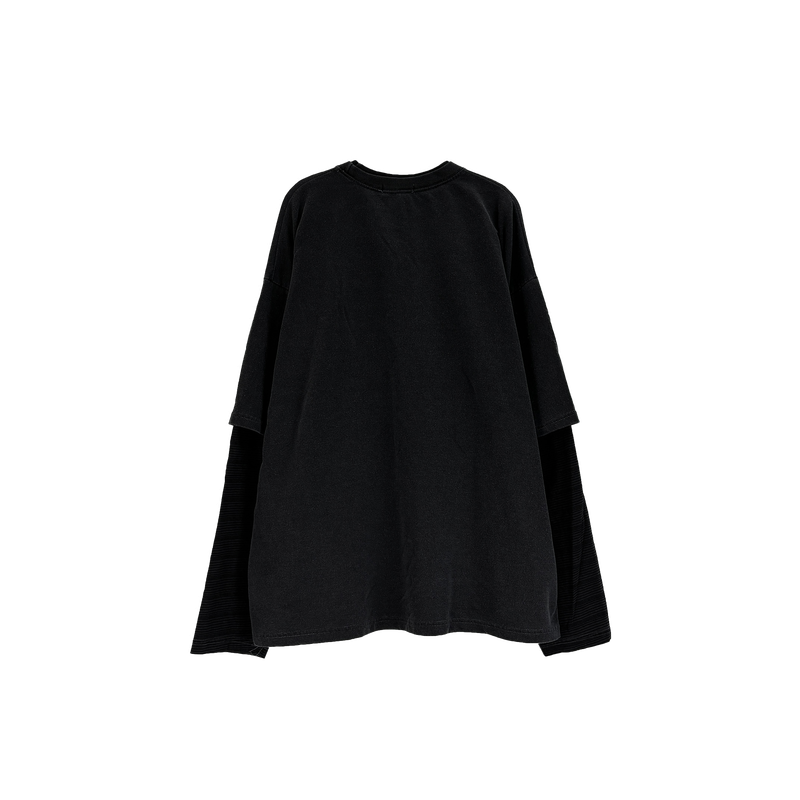 layered pigment stripe long sleeve