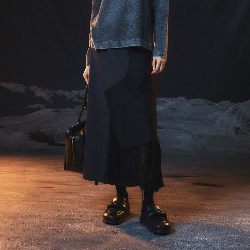 PEOPLEOFTHEWORLD(ピープルオブザワールド)の「Herringbone Combo Pleated Skirt(Skirts)」